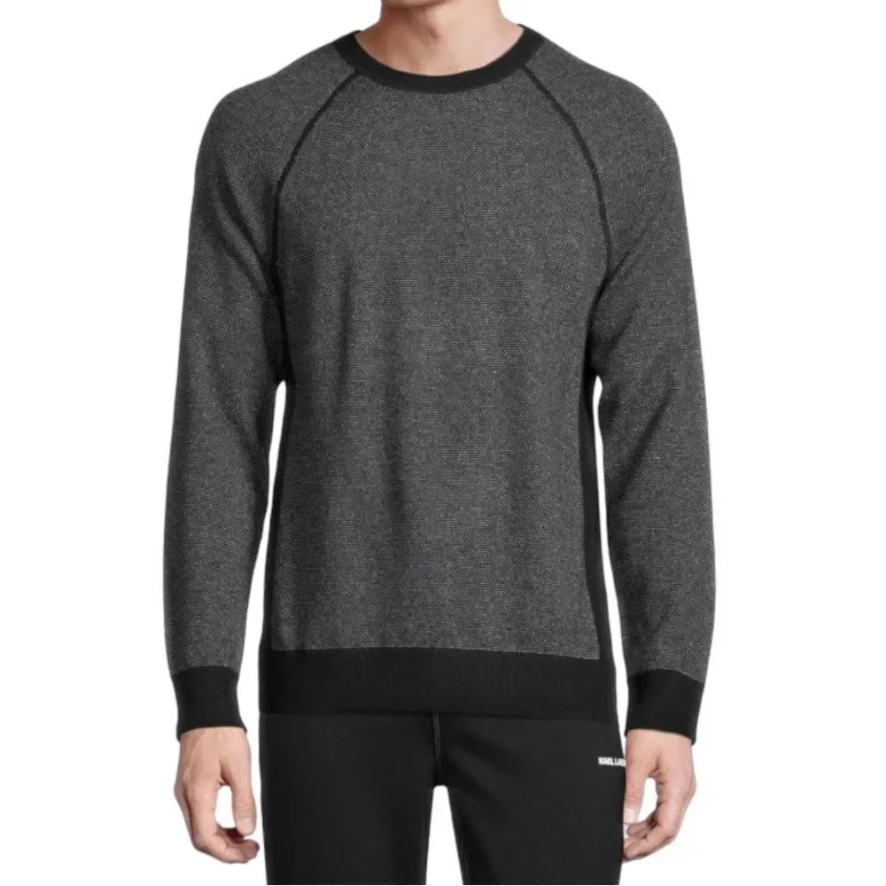 VINCE Men’s Bird's Eye Wool & Cashmere Sweater XL